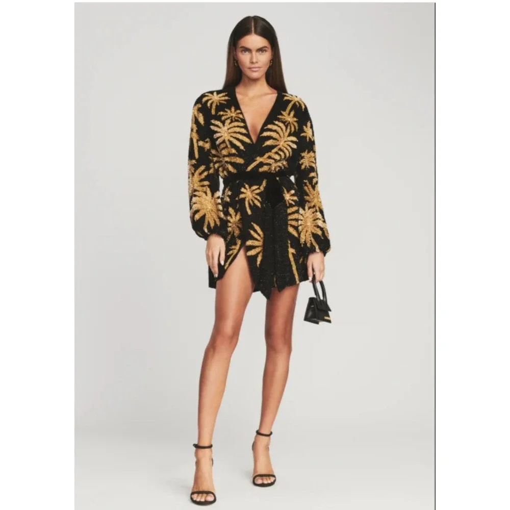 Retrofete Dress Gabrielle‎ Sequin Palm Robe